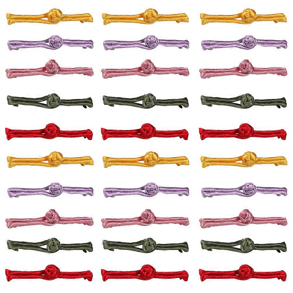 30Pcs Chinese Tang Suit Buttons Cheongsam Buttons Knot Loop Fastener Mixed Color