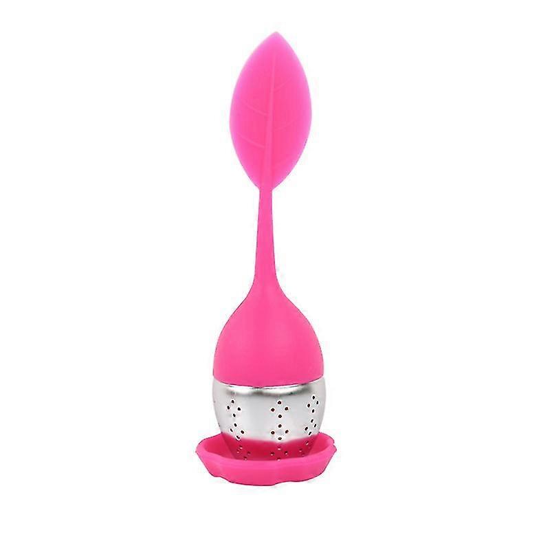 Teapot Tea Strainer with Silicone Leaf Handle Strainer Stainless Steel Tea Spacer Diffuser Cup Set(Multiple color Available)