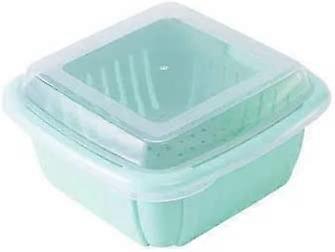 Double-layer draining basket with lid for draining fruit vegetables