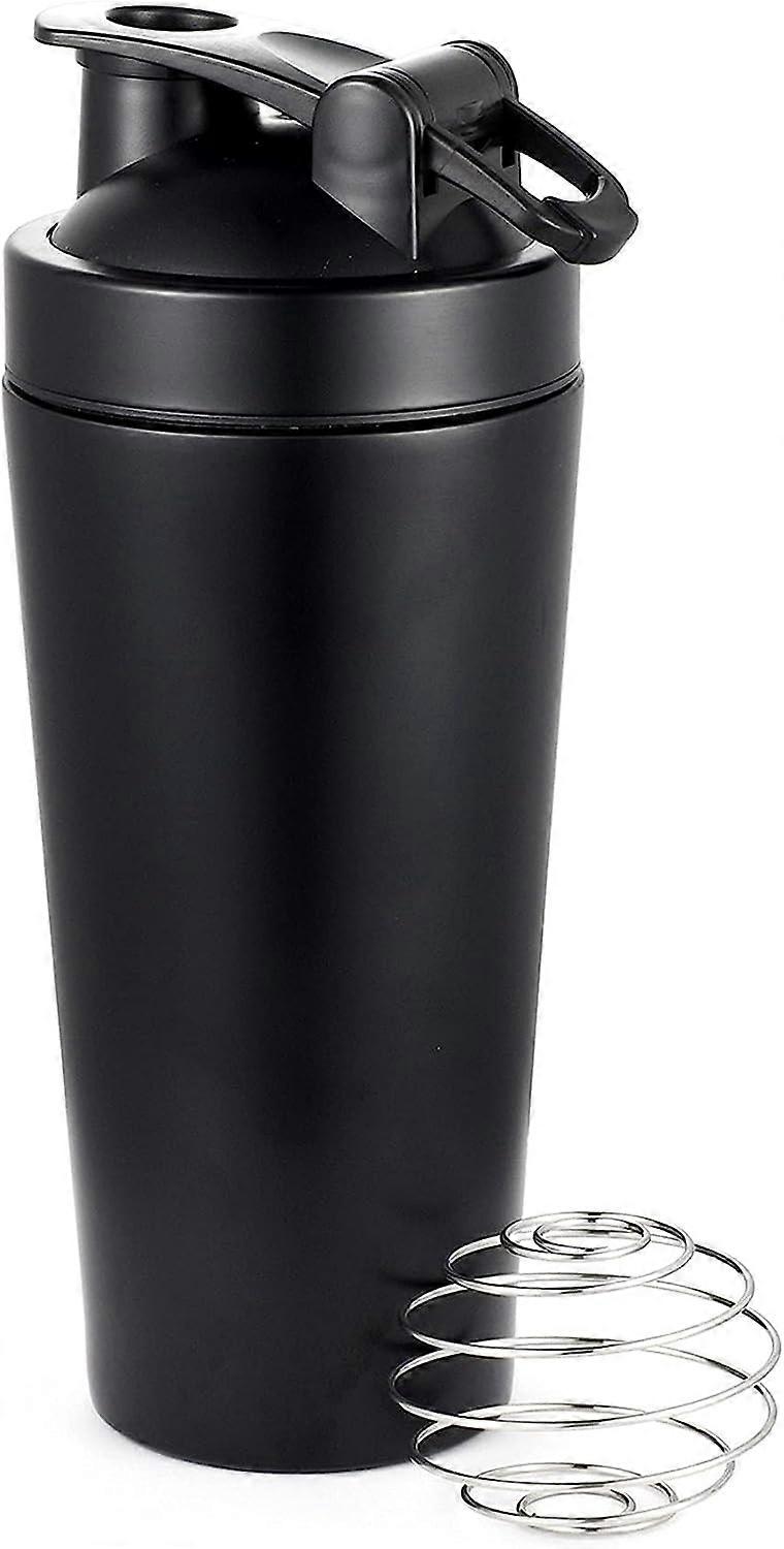 زجاجات مياه رياضية من الفولاذ المقاوم للصدأ زجاجة بروتين شاكر مع علامة ، 30 أونصة ، مع شاكر بالبلاك 1 قطعة