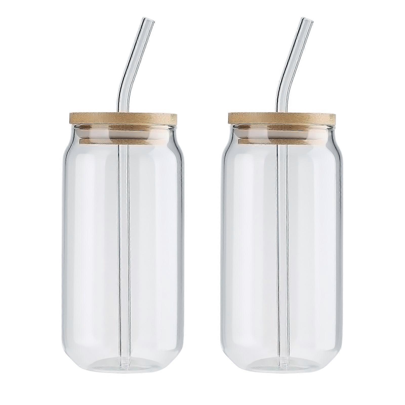 Dosenförmige Glasmilch-Kaffeetasse Cola-Dosentasse Transparent Langlebig, 2 Stück