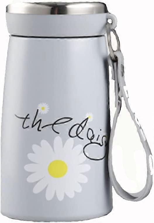 Daisy fresh creative water cup, portable thermos cup (grey)