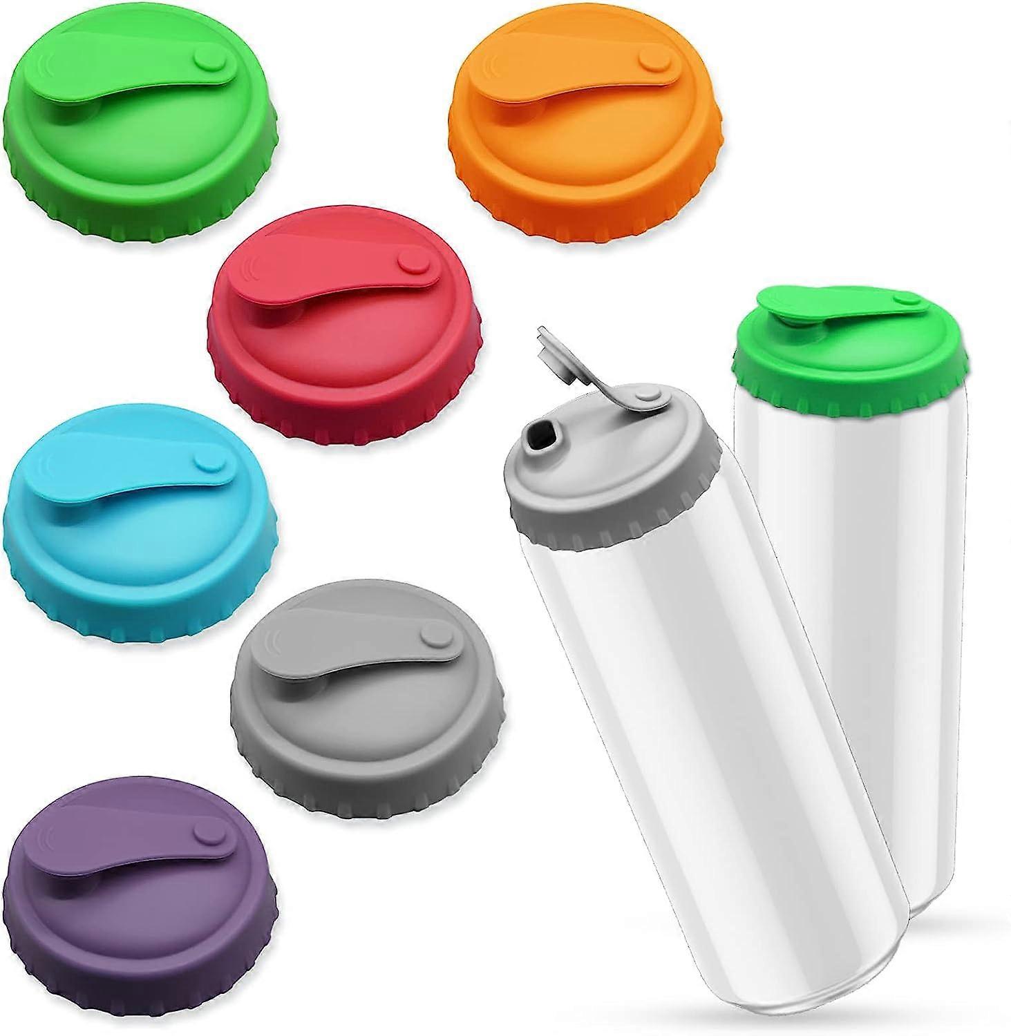 6Pcs Soda Can Cover Lids, Silicone Can Lid Can Protector, Reusable Can Toppers Can Top for Soda Pop Beer Energy Drink Juice Beverage, Soda Can Lids fo