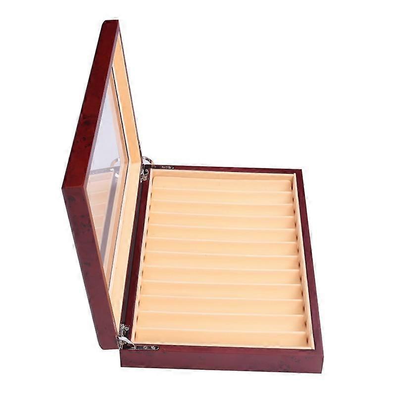 12 Slots Wood Pen Display Box Pen Fountain Storage Box Wood Showcase Organizer