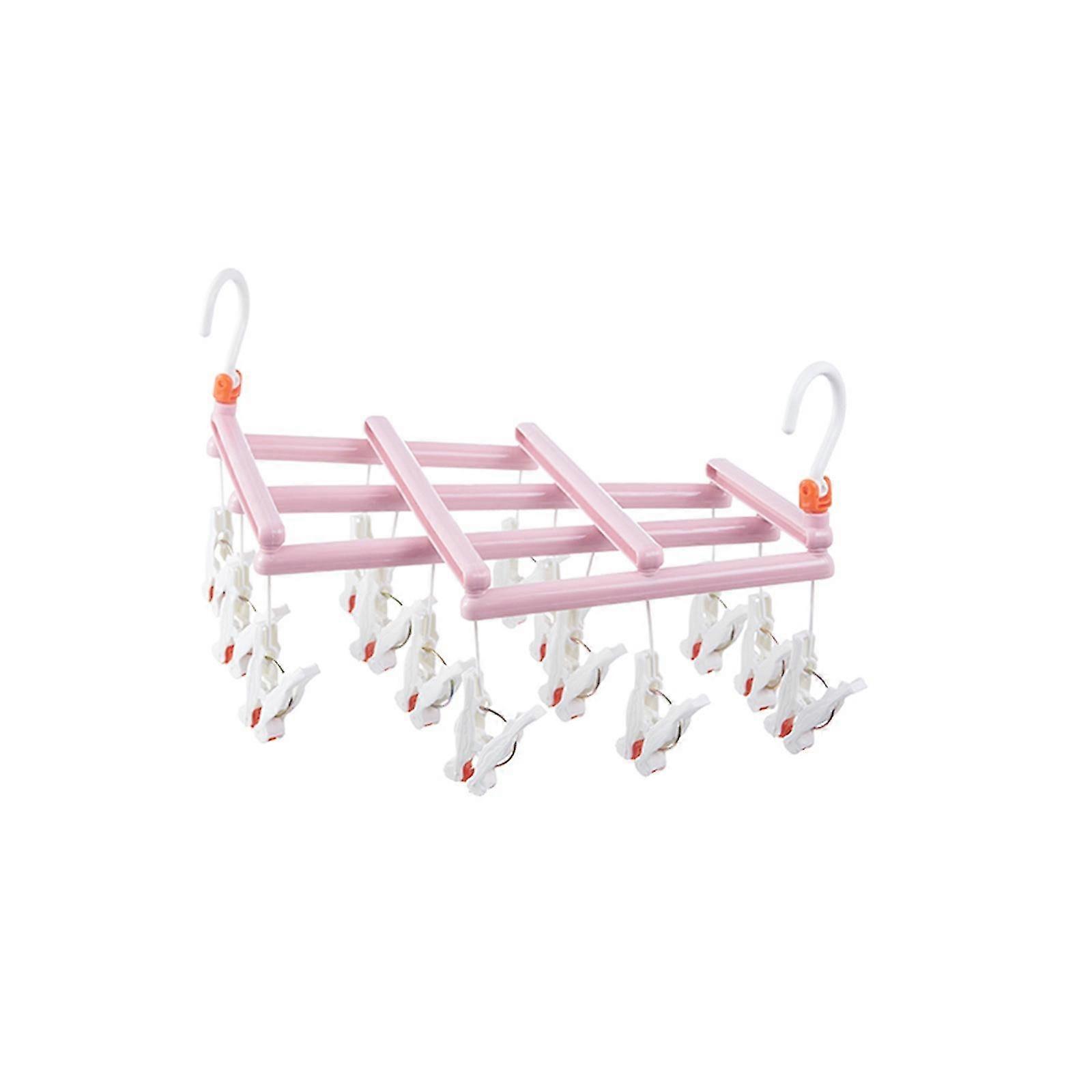 Folding Multi-head Drying Rack Socks Clip Windproof Multifunctional Telescopic Drying Rack