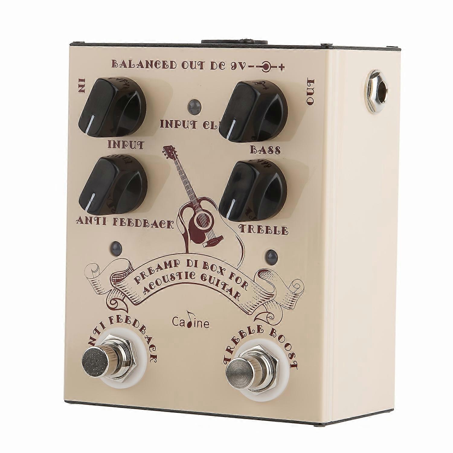 1pc Caline CP-40 Acoustic Guitar Preamp DI Box with Anti-Feedback Pedal
