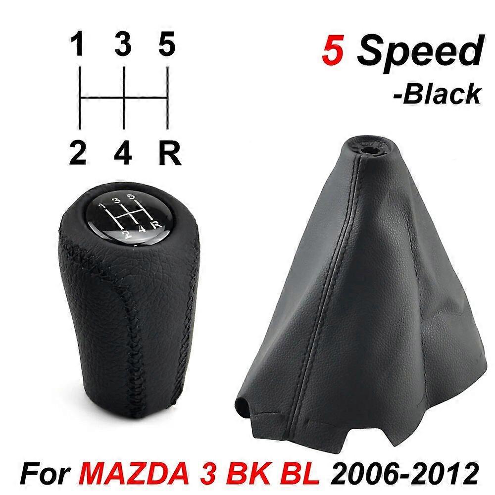 5/6 Speed Gear Shift Knob for MAZDA 3 BK BL 5 CR CW 6 II GH CX-7 ER MX-5 NC III MT Leather Lever Arm Stick Headball Accessory