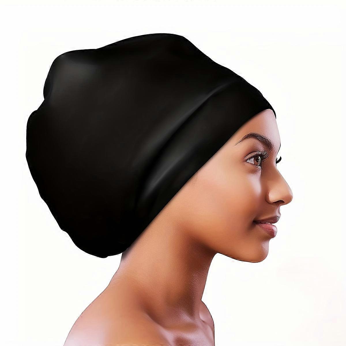 1pc Extra Large Silicone Swimming Cap for Long Hair - Waterproof Hat for Women and Men - Comfortable Fit and Protection from Chlorine and UV Rays