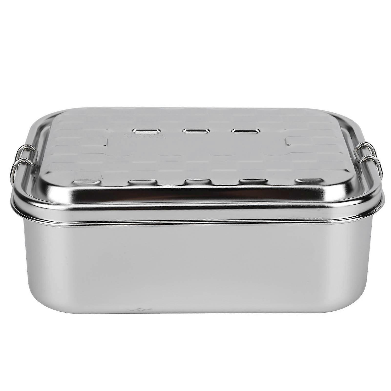 Stainless Steel 304 Single Layer Lunch Box Bento Container for Students Large Home Accessory