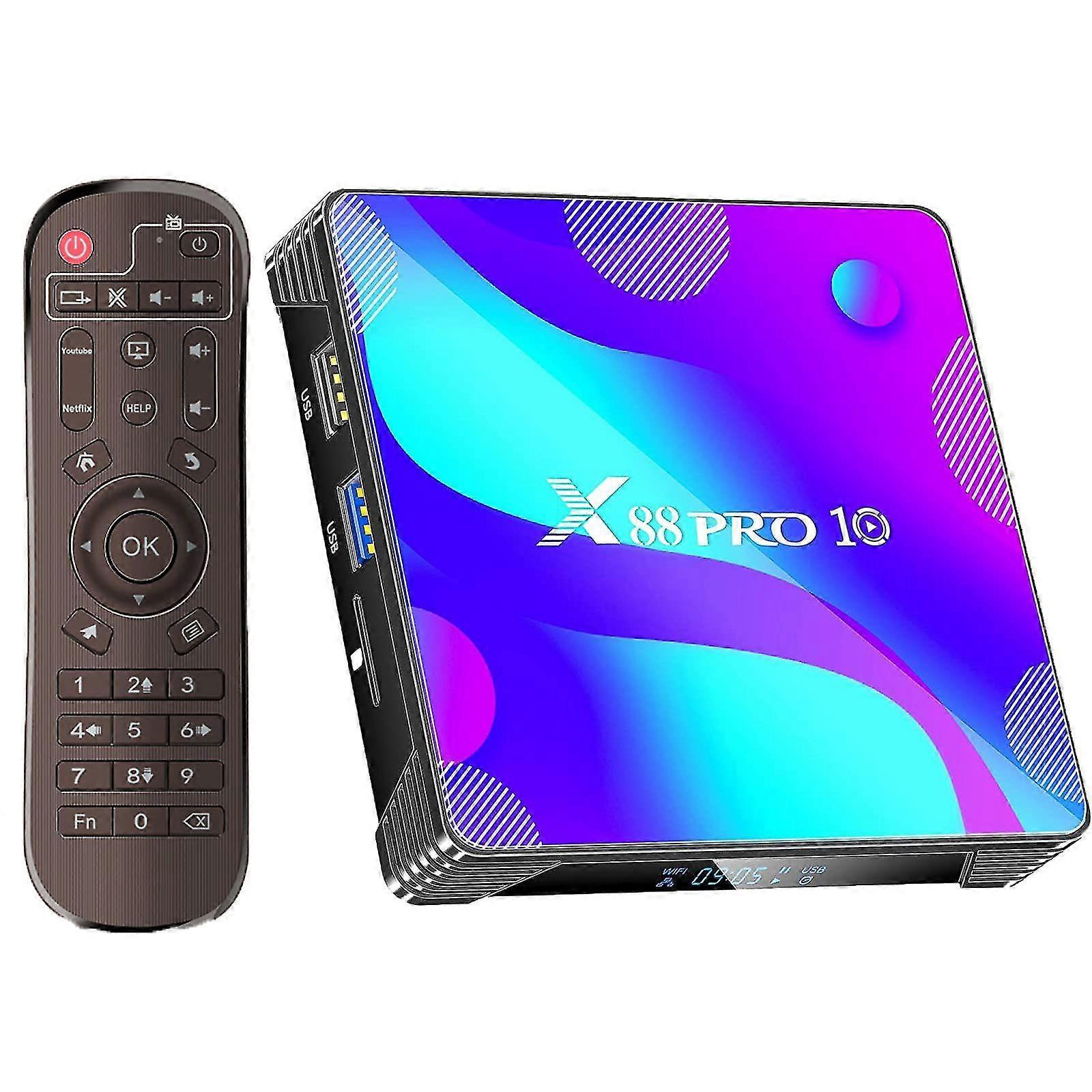 Android TV Box,4GB RAM 32GB ROM RK3318 Quad-Core 64bit Cortex-A53-black