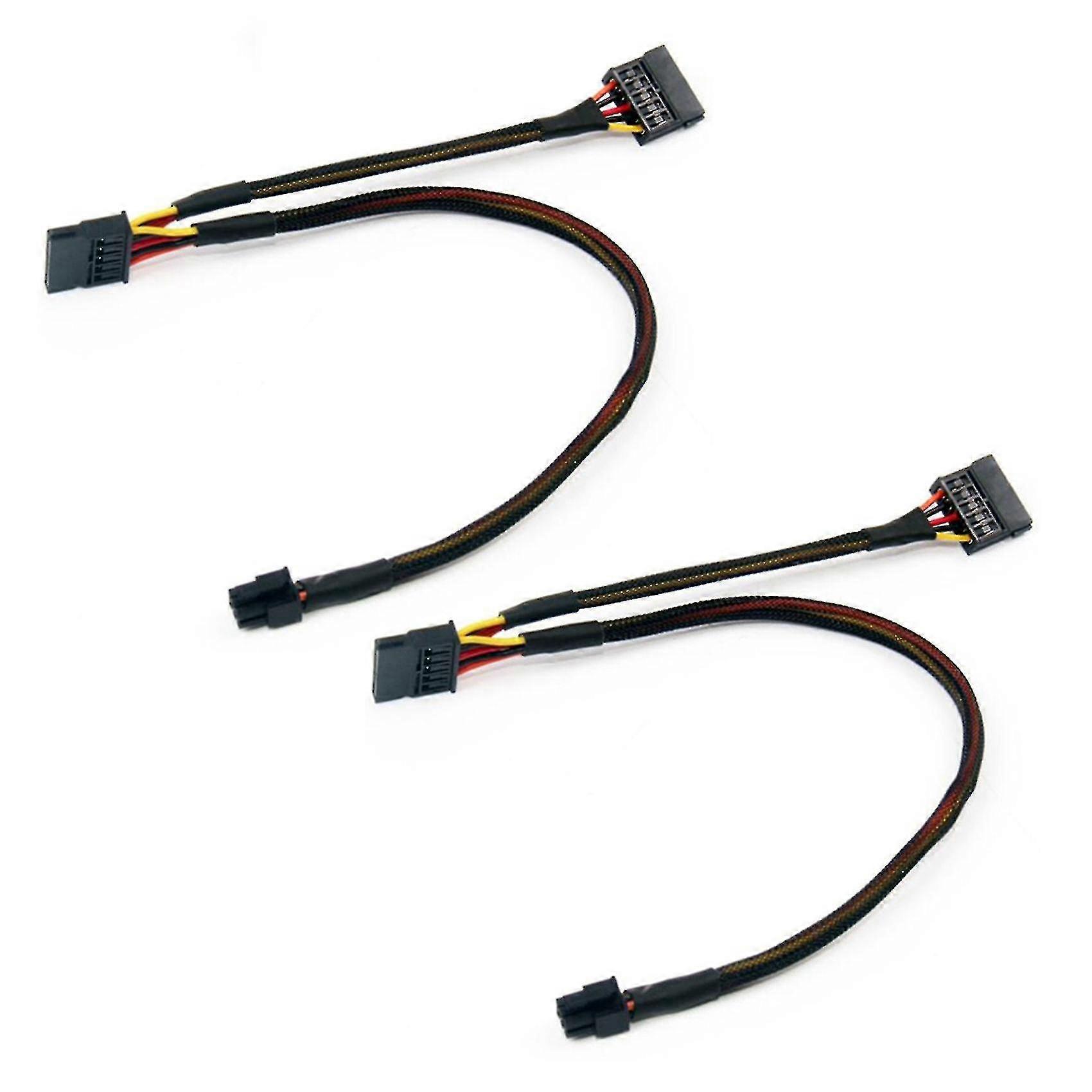 2x Mini 6pin To 15pin X2 Sata Power Cable Cord Compatible With Vostro 3650 3653 3655 Desktop Computer Hdd Ssd E PXCL