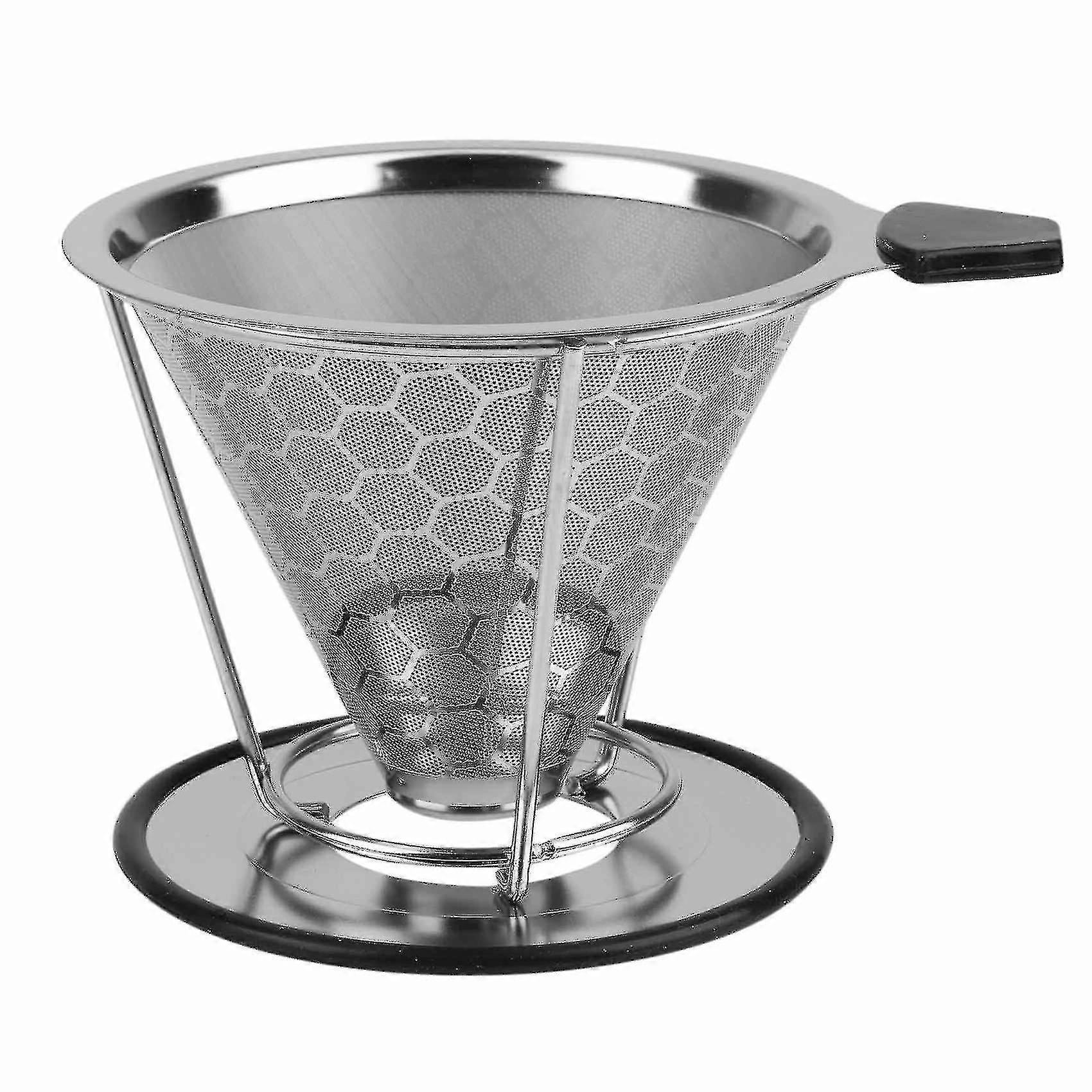 Double Layer Stainless Steel Manual Coffee Funnel Filter Drip
