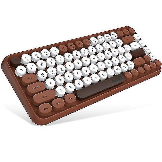 Wireless Mini Portable Keyboard 84 Key Retro Typewriter Round Cap BT Keyboards