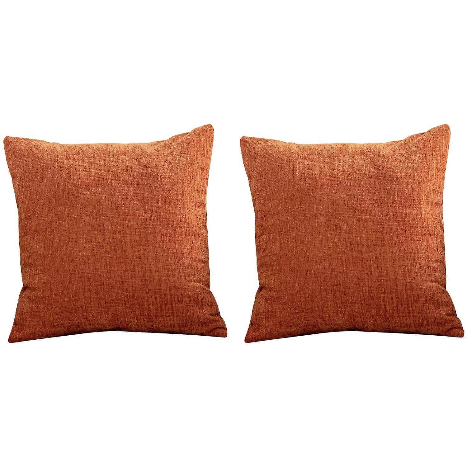 Burnt Orange Pillow Covers 18X18 Inch Set of 2 Modern Farmhouse Rustic Decorative Throw Pillow Cove