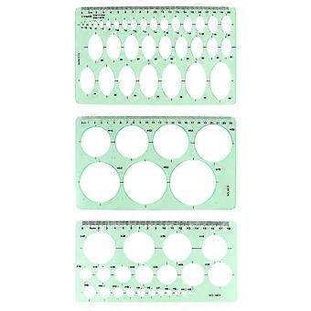3 Pcs Circle Stencil Templates Drawing Shapes Buliding Measuring Rulers Circle Template Drawing Circle Templates Drafting