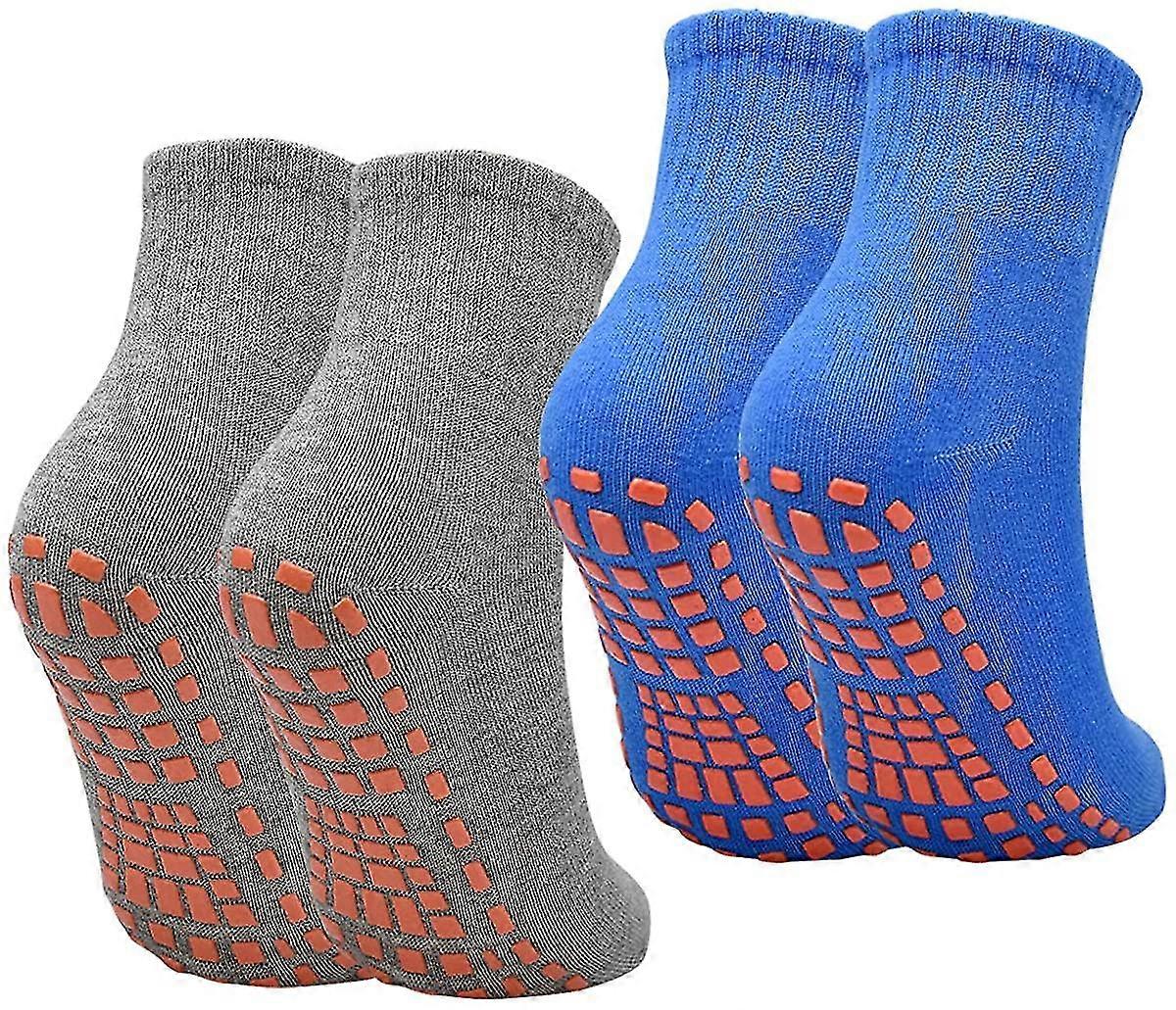 2 Pairs Non Slip Yoga Socks, Full Toe Ankle Fall Prevention Grip Socks