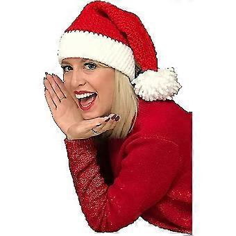 Womens Winter Knit Beanie, Slouchy Warm Skull Cap, Christmas Hat With Optional Mouth Muffle
