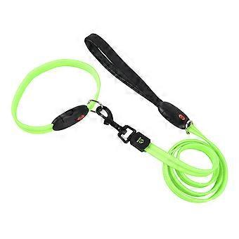 Pet Light Emitting Leash Collar USB Charge Dog Walking Collar Leash Green