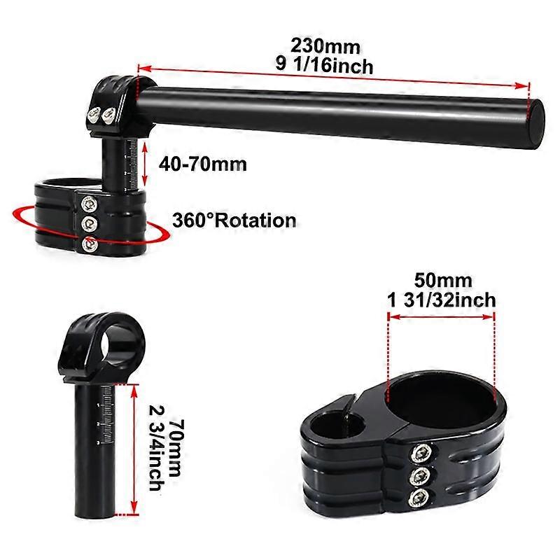 Fit For Yamaha FZ8 FZ1 FZR 1000 MT-01 MT09 MT-10 XSR 900 R6 R1 Clip-On HandleBar Raiser 50mm Adjustable Clip-ons Handlebar