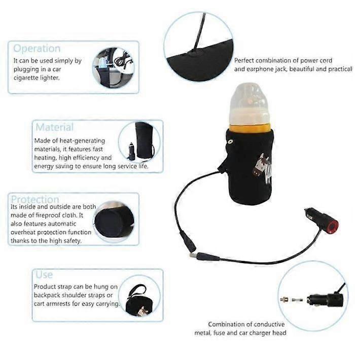 Car Auto Bottle Warmer Fast Portable Waterless Work Waterproof Surface Best  Gift for Mom and Baby