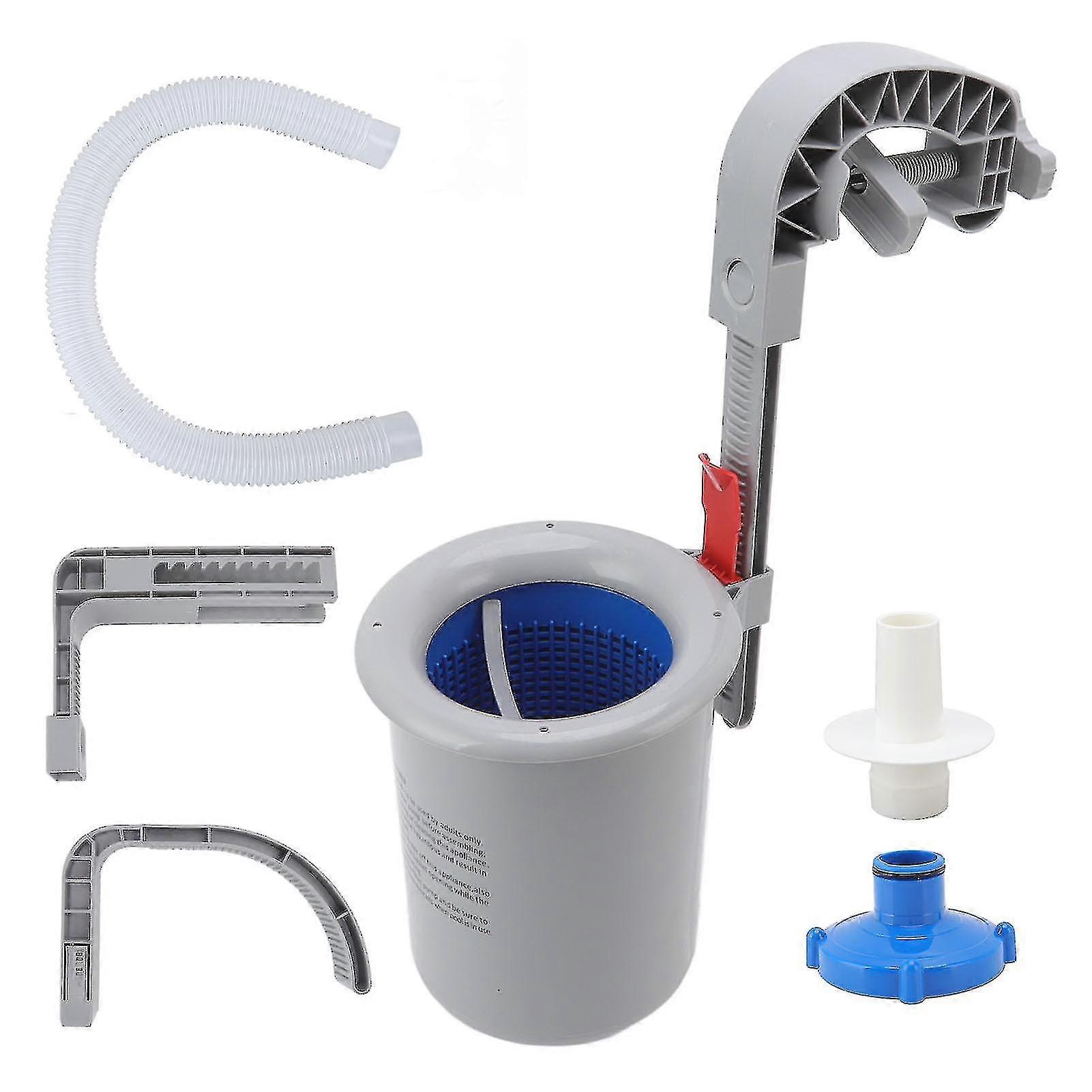 Automatic Wall Mounted Gray Swimming Pool Surface Skimmer - Debris Collector and Filter Cleaner