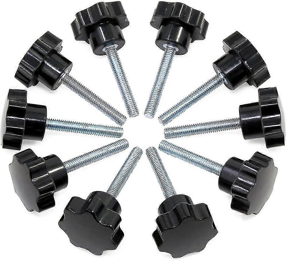 M6x40 Star Buttons. Female Thread Knurled Knob. Black Plastic Handle Tightening