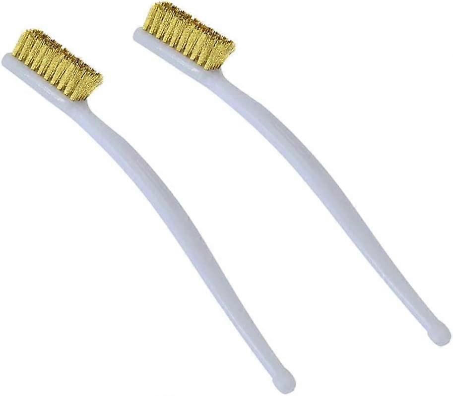 2PCS Brass Wire Brushes, Mini Cleaning Brush Against 3D Printer Welding Dust,White