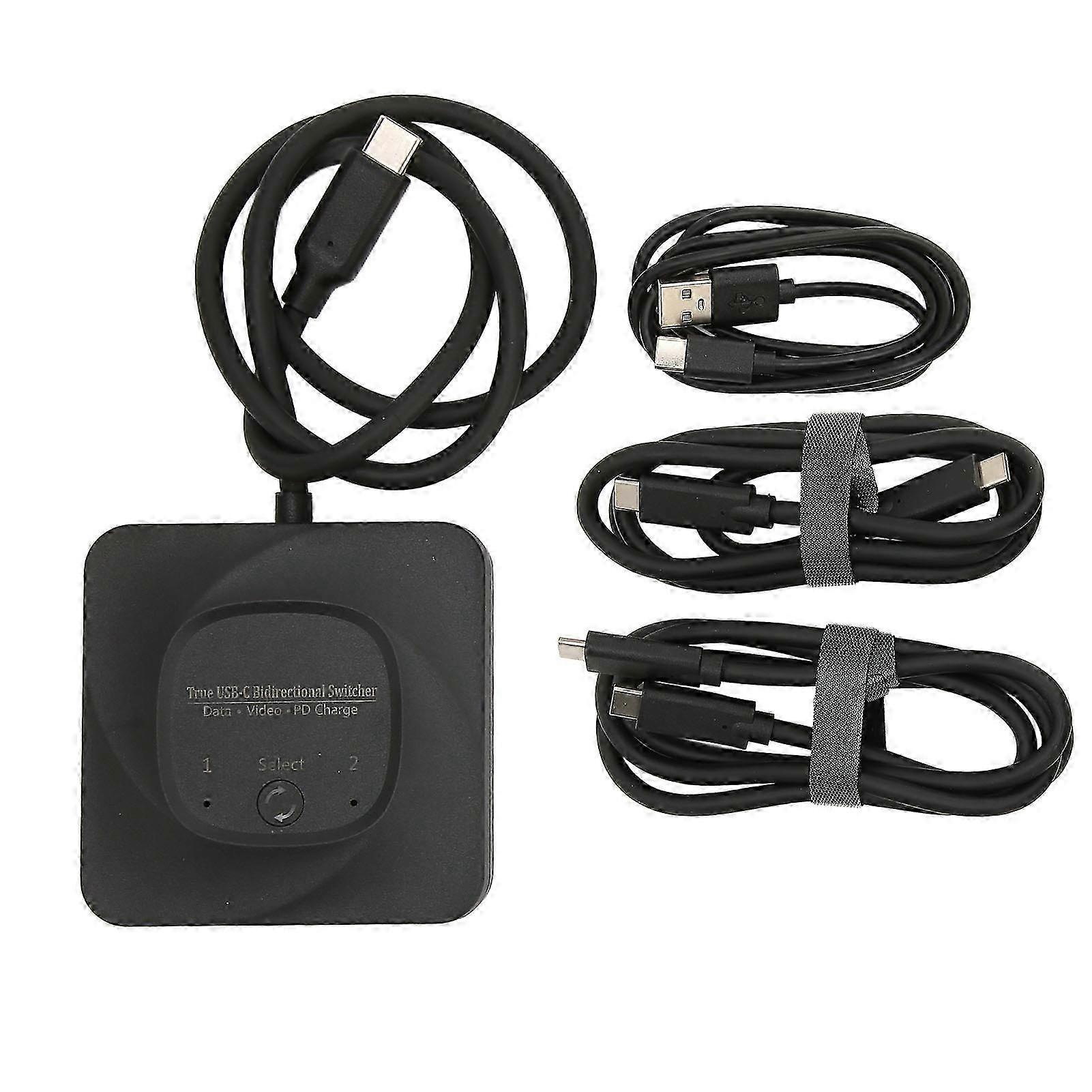 مفتاح USB C 2 في 1 مخرج توصيل وتشغيل 8K 60Hz HD Type C محول ثنائي الاتجاه مع مؤشر طاقة لأجهزة الكمبيوتر