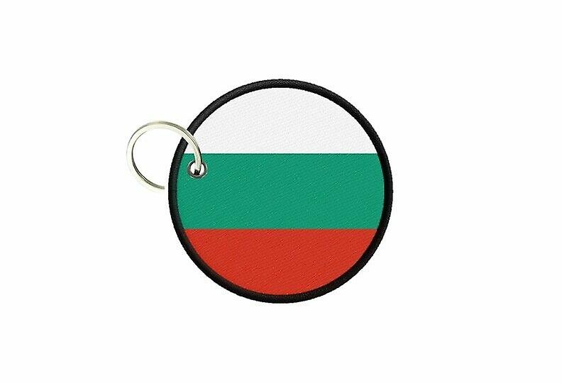 Keychain keys Bulgarian flag printed round round roundcarde