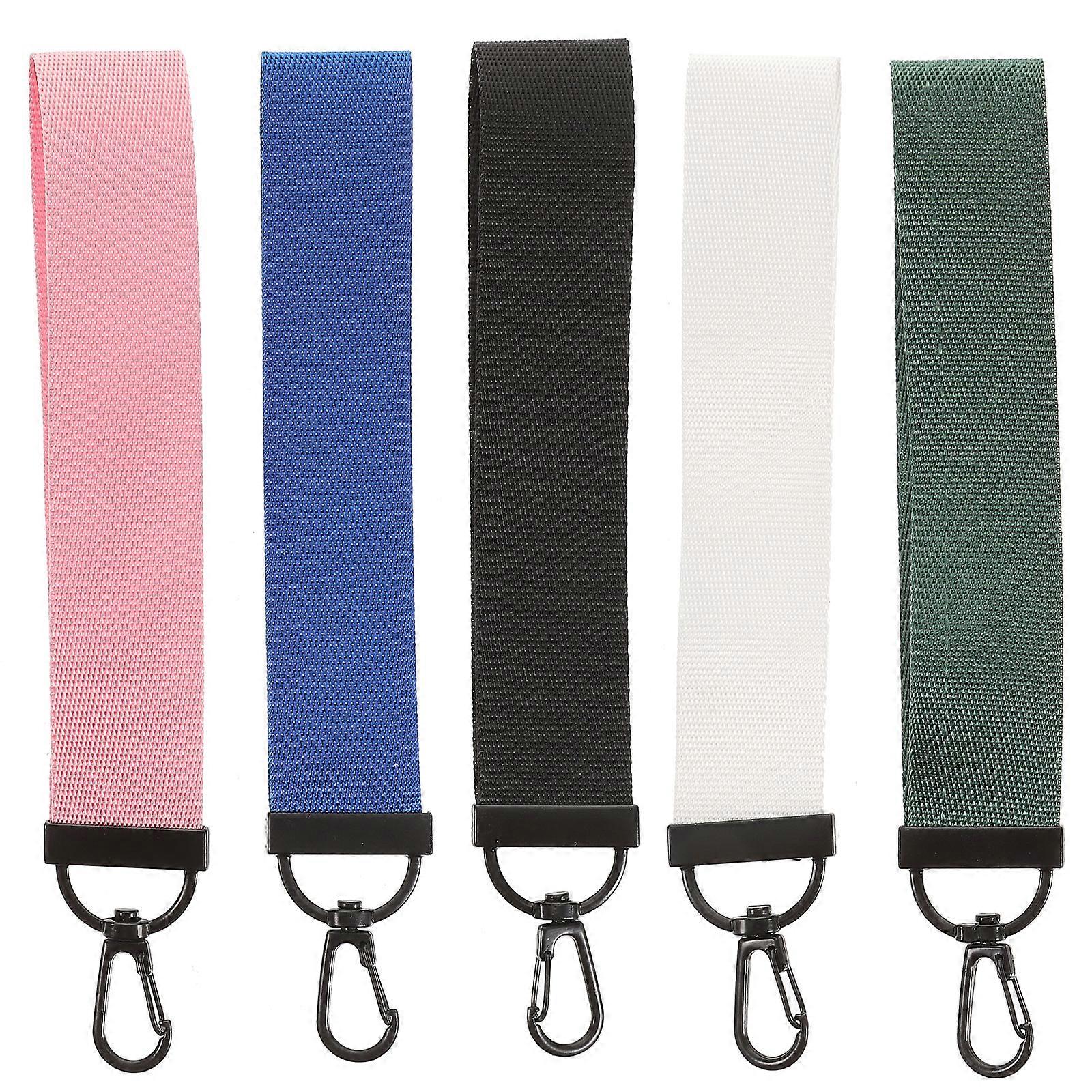 5pcs Solid Color Strap Keychains Lanyard Keychains Handbag Charms Bag Pendant