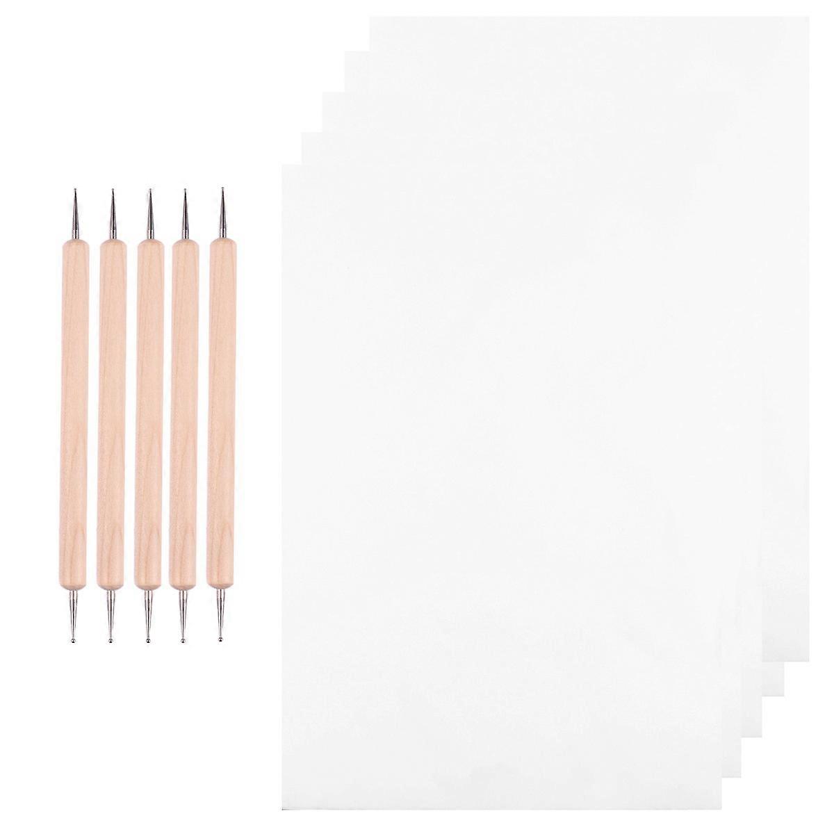 150 Pcs Embroidery Tools Stylus Dotting Tools Wood Paper Graphite Transfer Paper Tracing Stylus Dotting Tool Tracing Paper