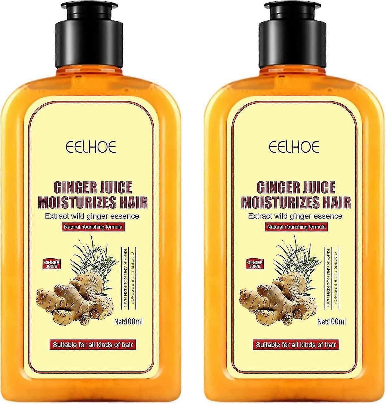 2pcs שמפו צמיחת שיער ג'ינג'ר, שמפו ג'ינג'ר, שמפו צמיחה מחדש שיער לנשים גברים, לחזק את השיער-ykc