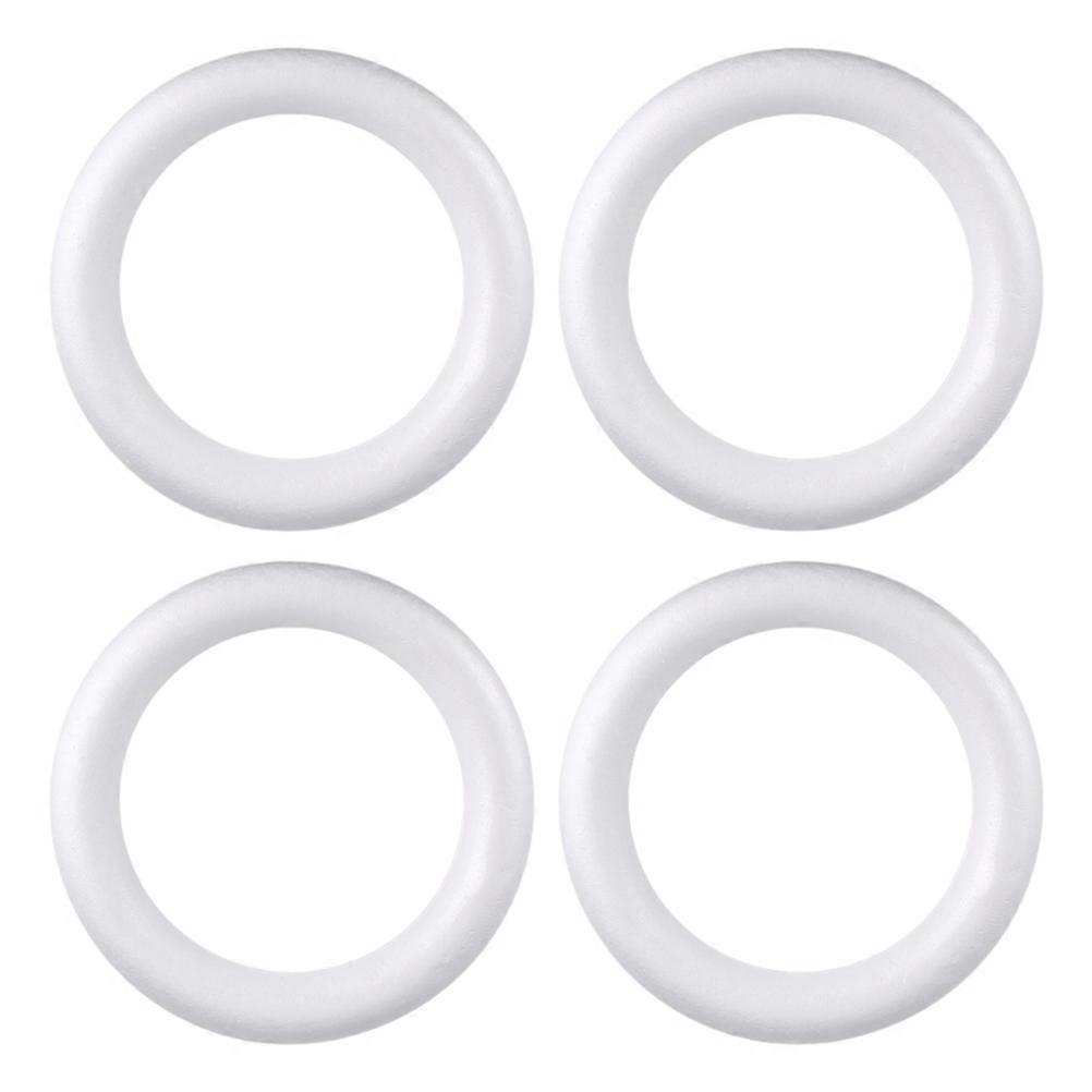 4 Pcs Home Ornament Foam Wreath Polystyrene Styrofoam Wreath Frame Polystyrene Foam Ring Wreath Form