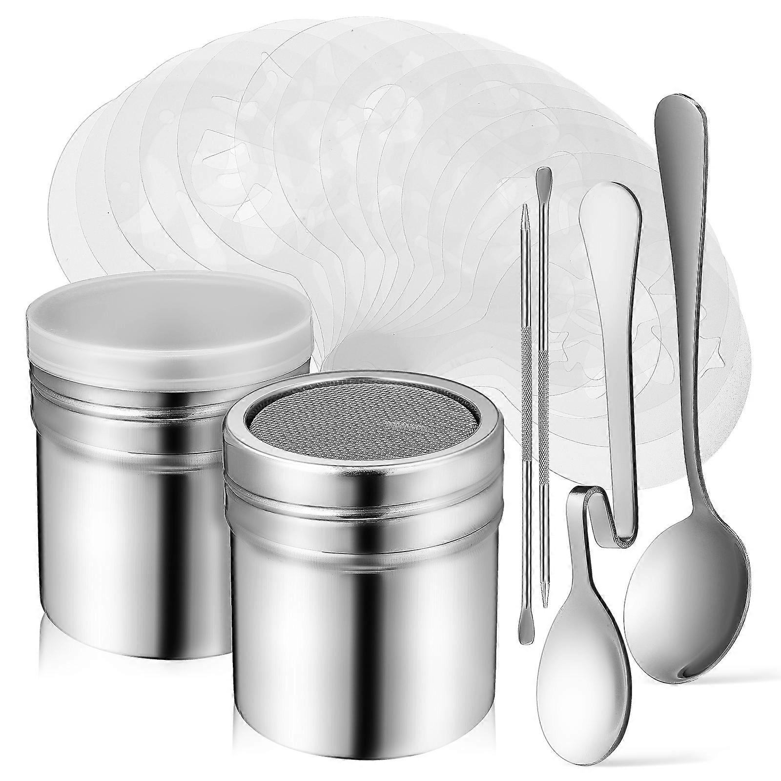 1 Set Coffee Decorating Stencils Set Coffee Latte Art Pen Coffee Shaker Tool Set