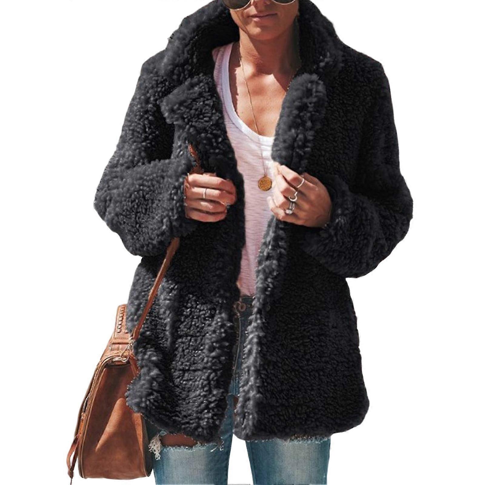 Women's Winter Plush Coat: Oversized Thermal Outwear