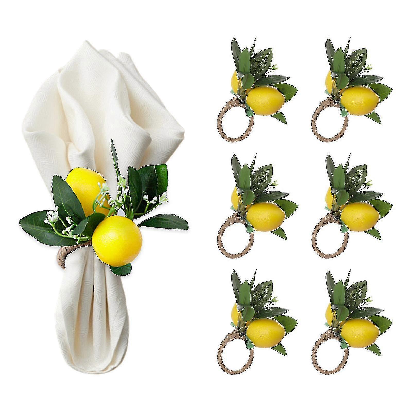 12 Imitation Lemon Napkin Buckle Hotel Model Room Napkin Ring