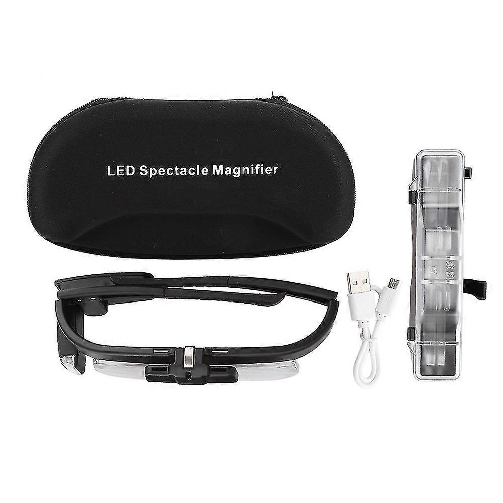 Adjustable LED Magnifying Glasses for Book Reading | 4.5x Wearable Spectacles