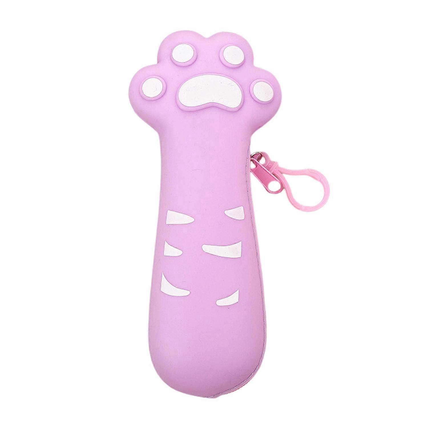 Cat Paw Pencil Bag with Zipper Closure Large Capacity Stationery Storage Pouch Back to School