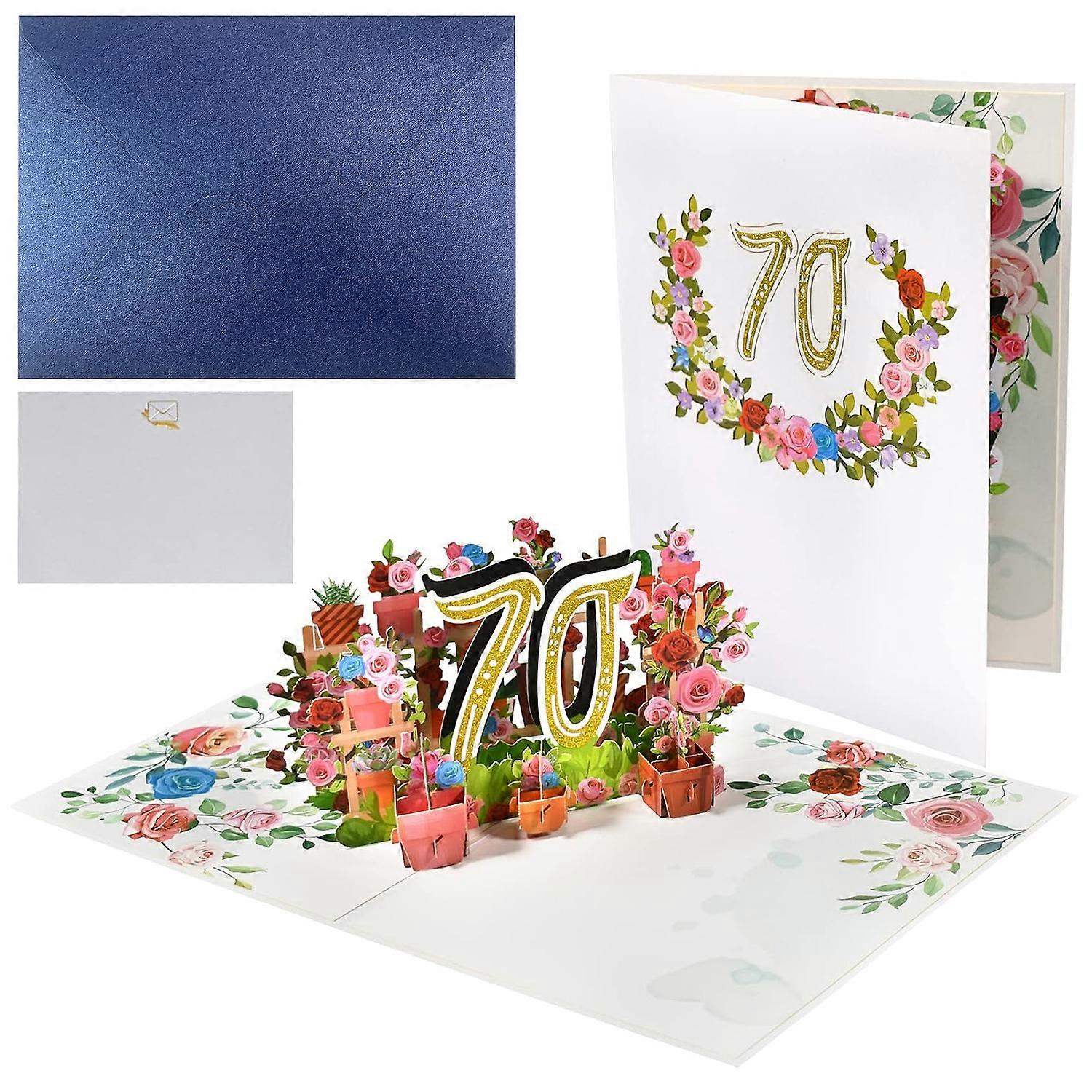 70 år gammelt 3D-bursdagskort