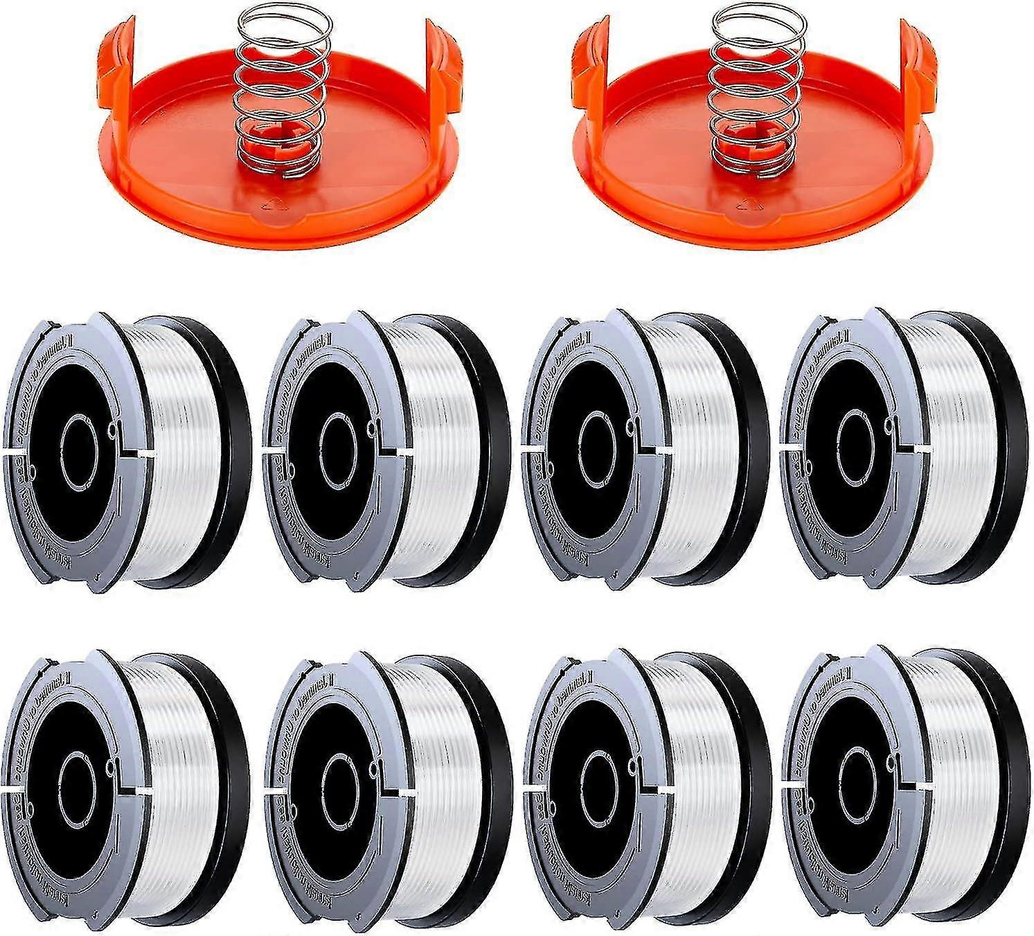Grass Trimmer Spool For Black Decker - Trimmer Line (diameter 1.65mm, 9m Length, 8 Replacement Spools + 2 Caps + 2 Springs) s202412246191