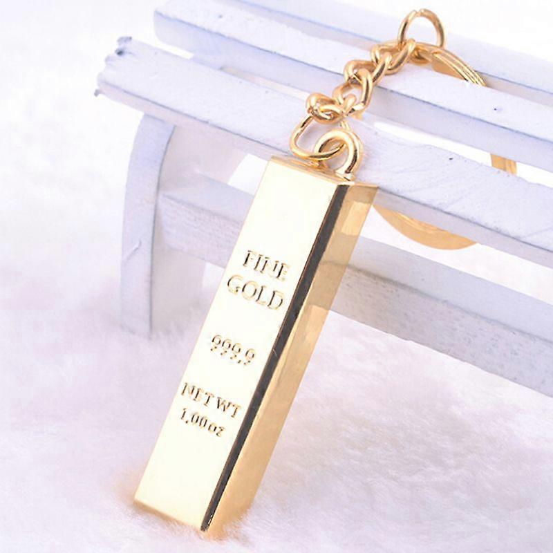 1 PC moda metal Faux Gold Bar lingouri lingouri breloc cheie lanț keyring Keyfob