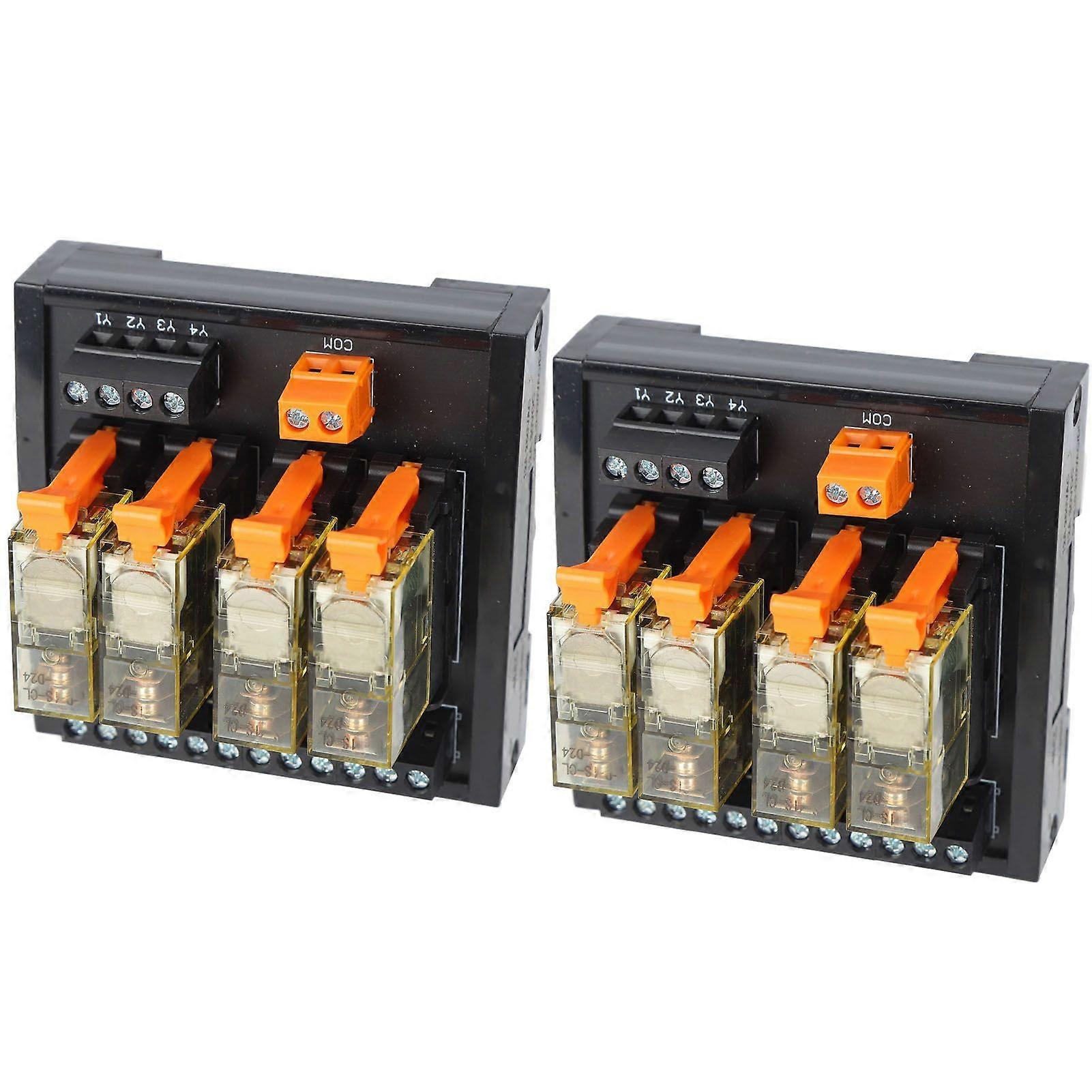 2Pcs Relay Module Control Board DC PLC Din Rail Mounting 4 Channel 1 NO 1 NC BEM1S?4MZ AC 250V