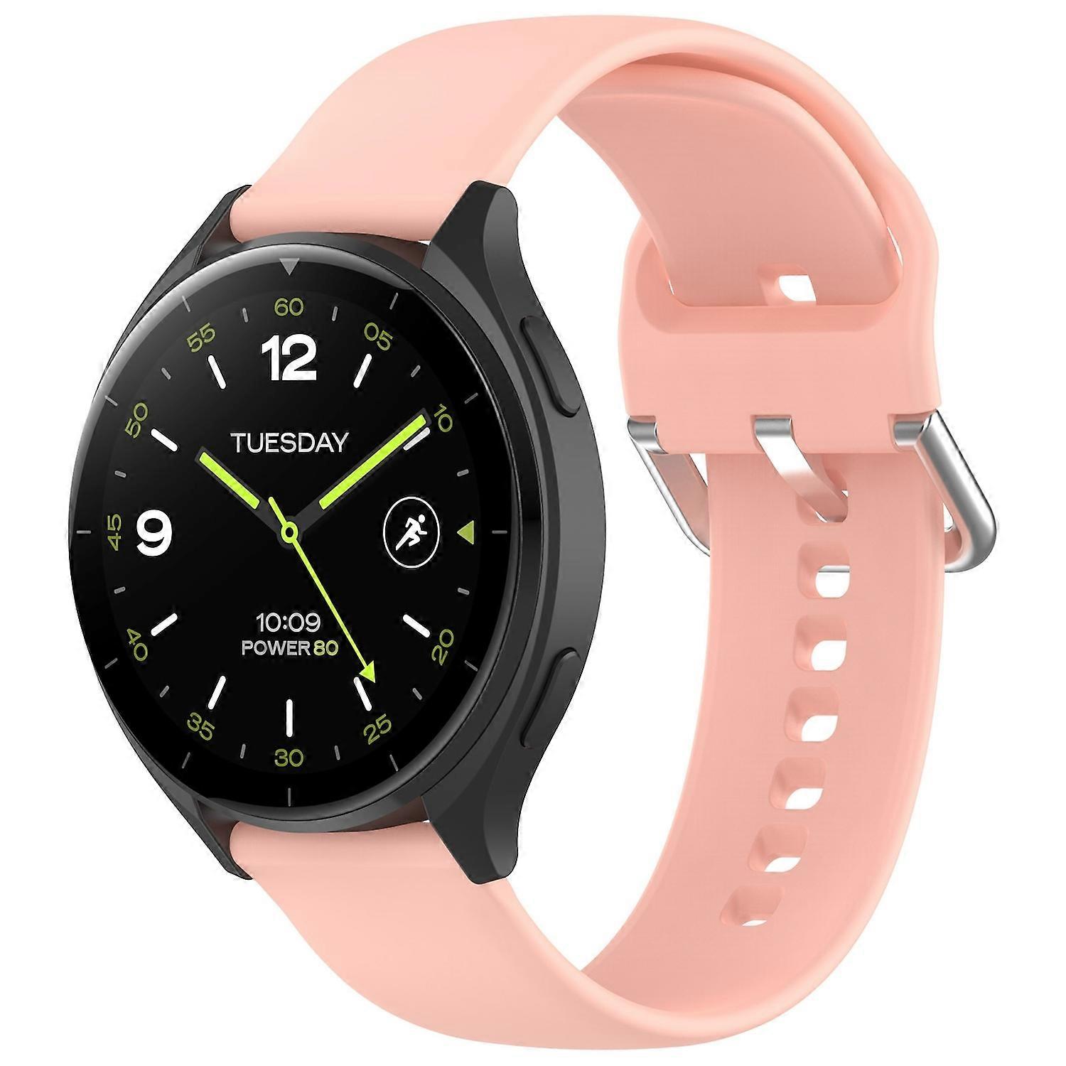 For Xiaomi Watch 2 high quality silicone solid color bracelet metal buckle watch replacement arm band size L pink