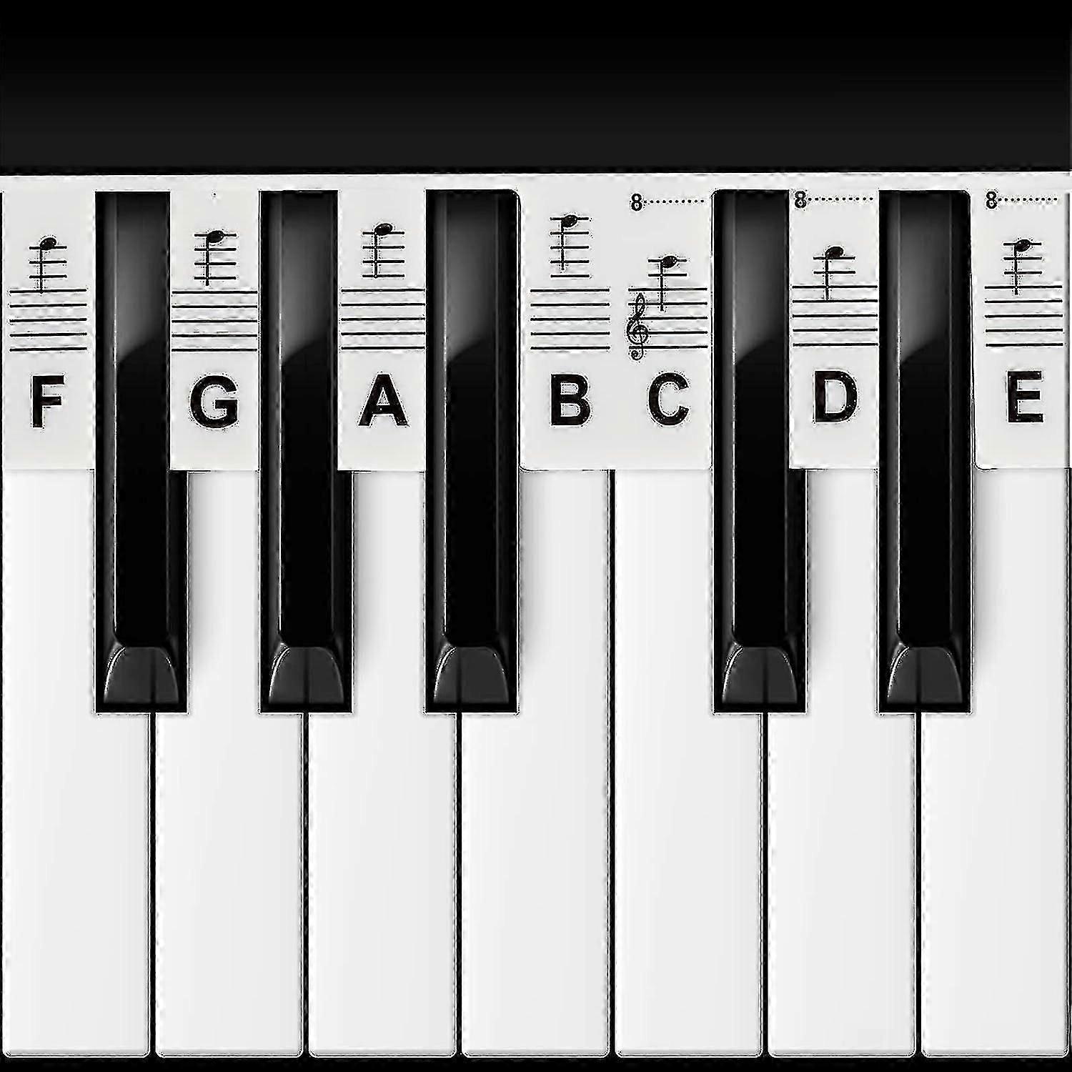 Piano Notes Guide Removable Piano Keyboard Note Labels For Learning, 88-key Full Size, Great Visual Tool For Kids And Beginners (rainbow)