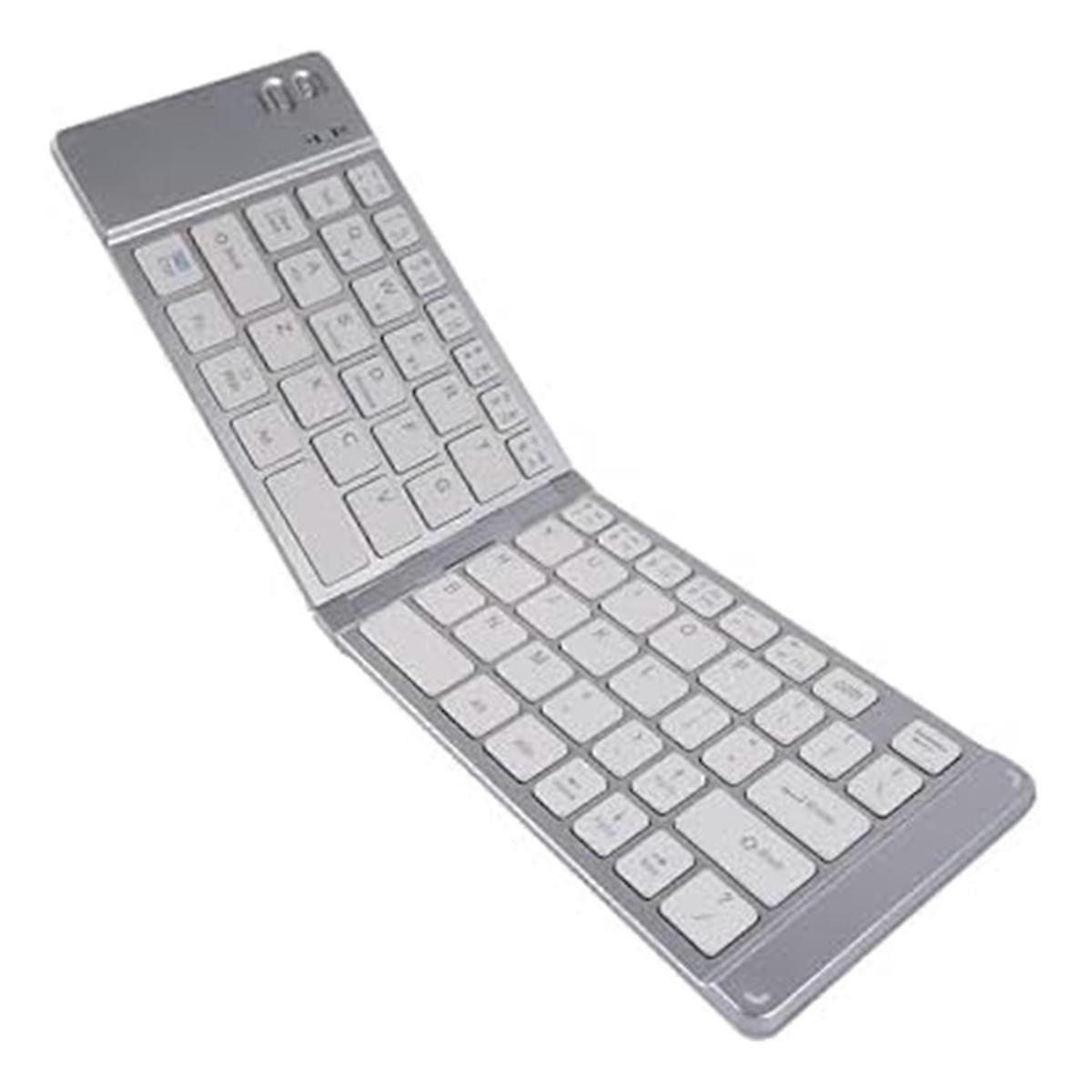 Foldable Mini Bluetooth Keyboard. Portable Ultra-Thin Multi-Device Wireless Keyboard. 66-Key Rechar