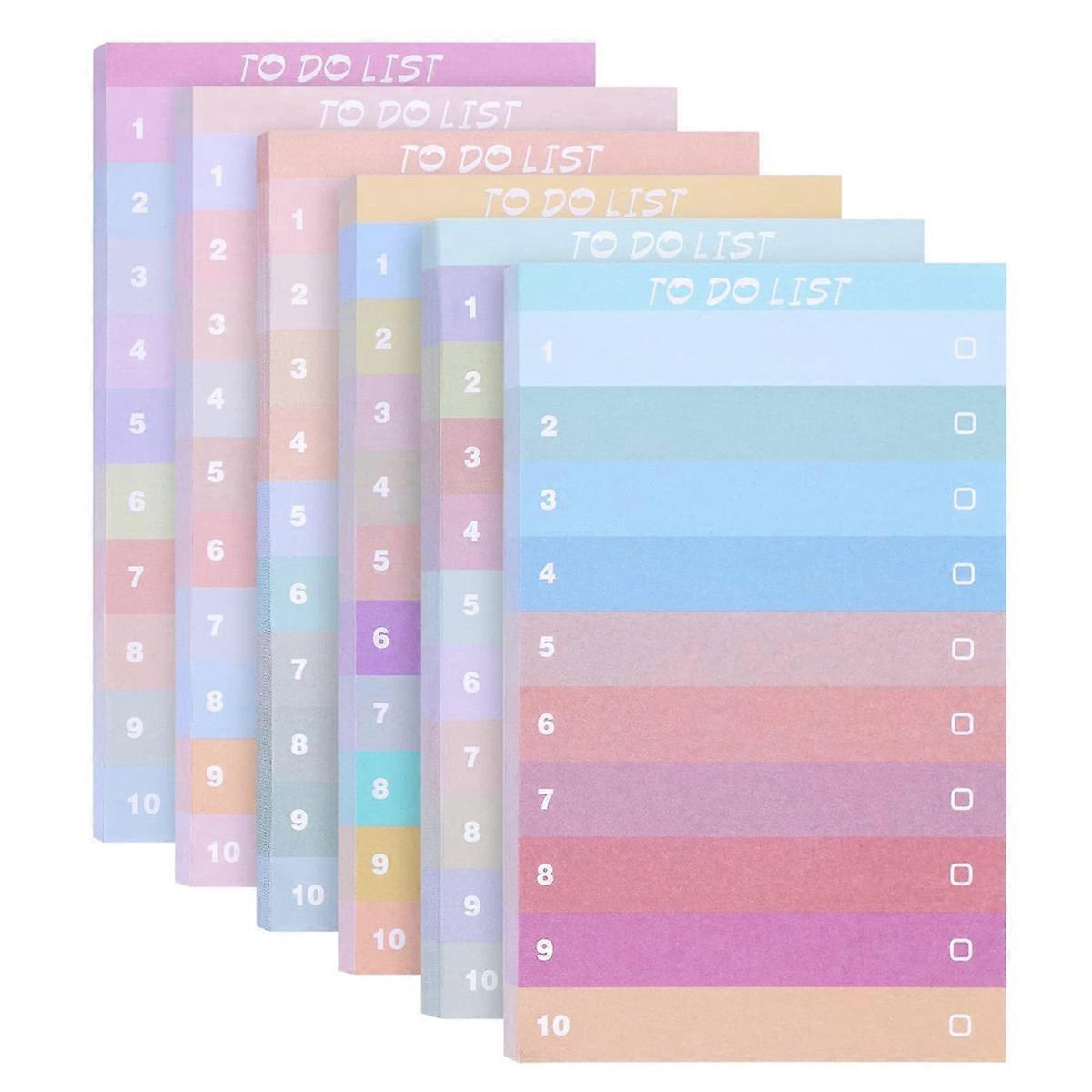 6 Packs to Do List Sticky Notes - 300 Sheets 13x8cm to Do List Notepad - for Work and Back to School