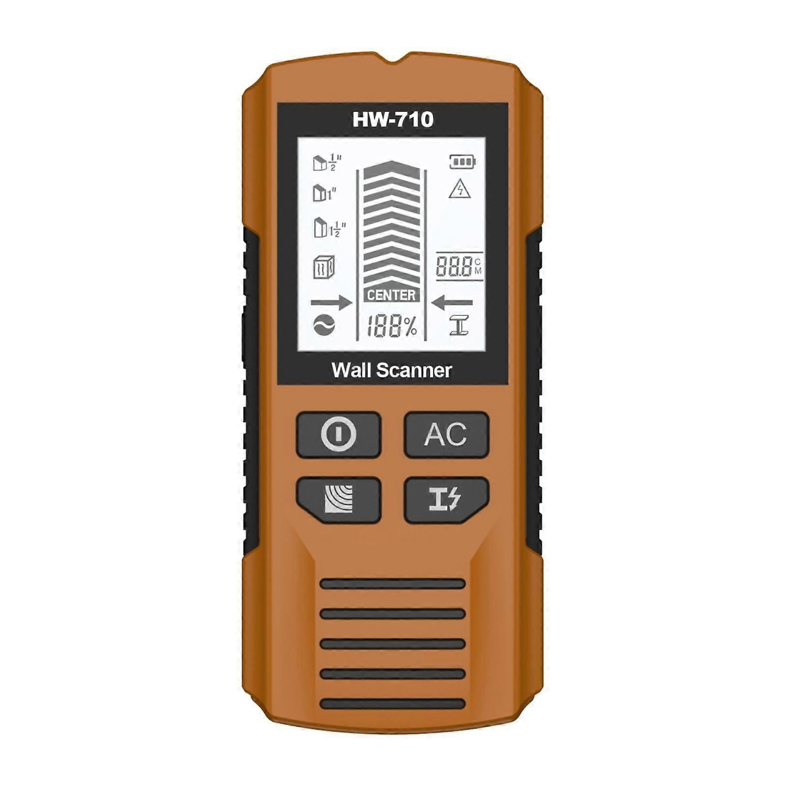 5 in 1 Stud Finder Wall Scanner Auto Calibration 15x6.7x3cm with Audio Alarm Yellow