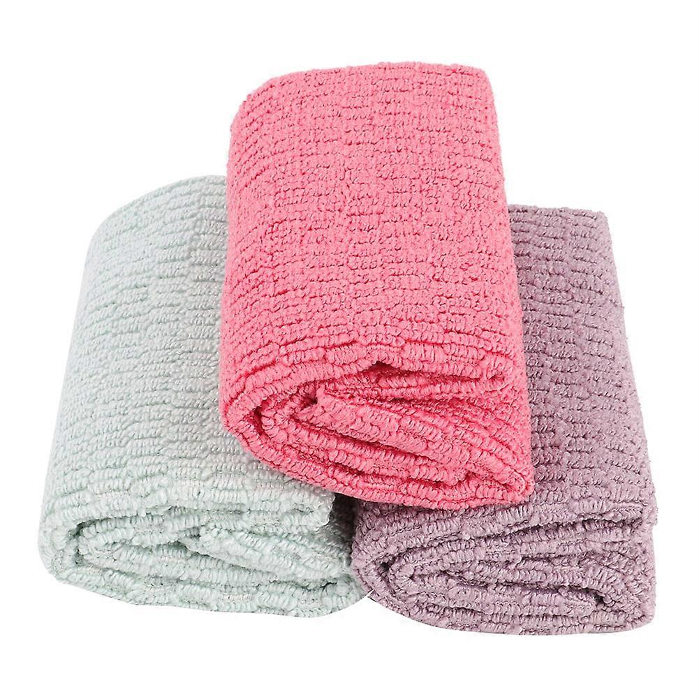 3pcs Absorbent Non-sticky Microfiber Dish Cloth Towel Kitchen Cleaning Tool
