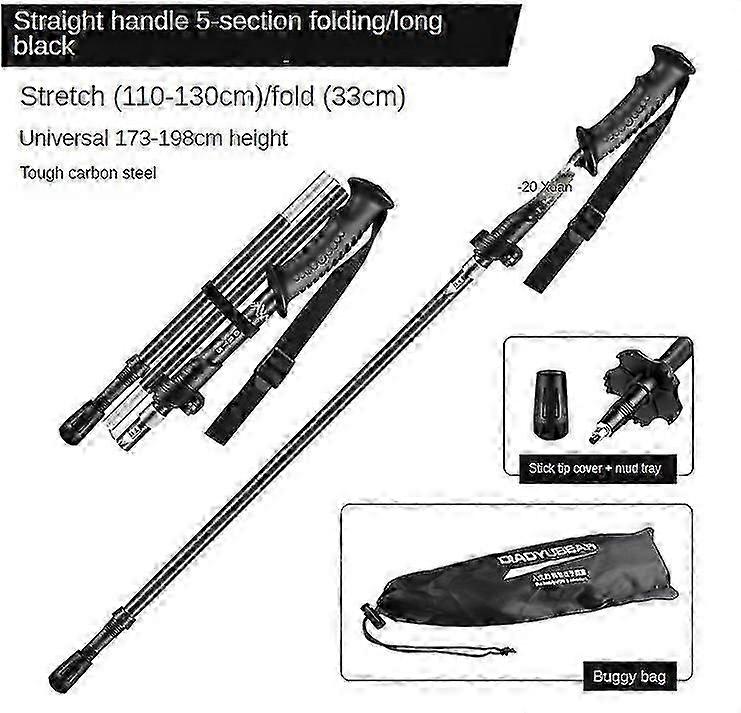 Collapsible Aluminum Hiking Poles with Quick Lock System, Folding, Telescopic, Ultralight for Senior Trekking, Backpacking, Hiking