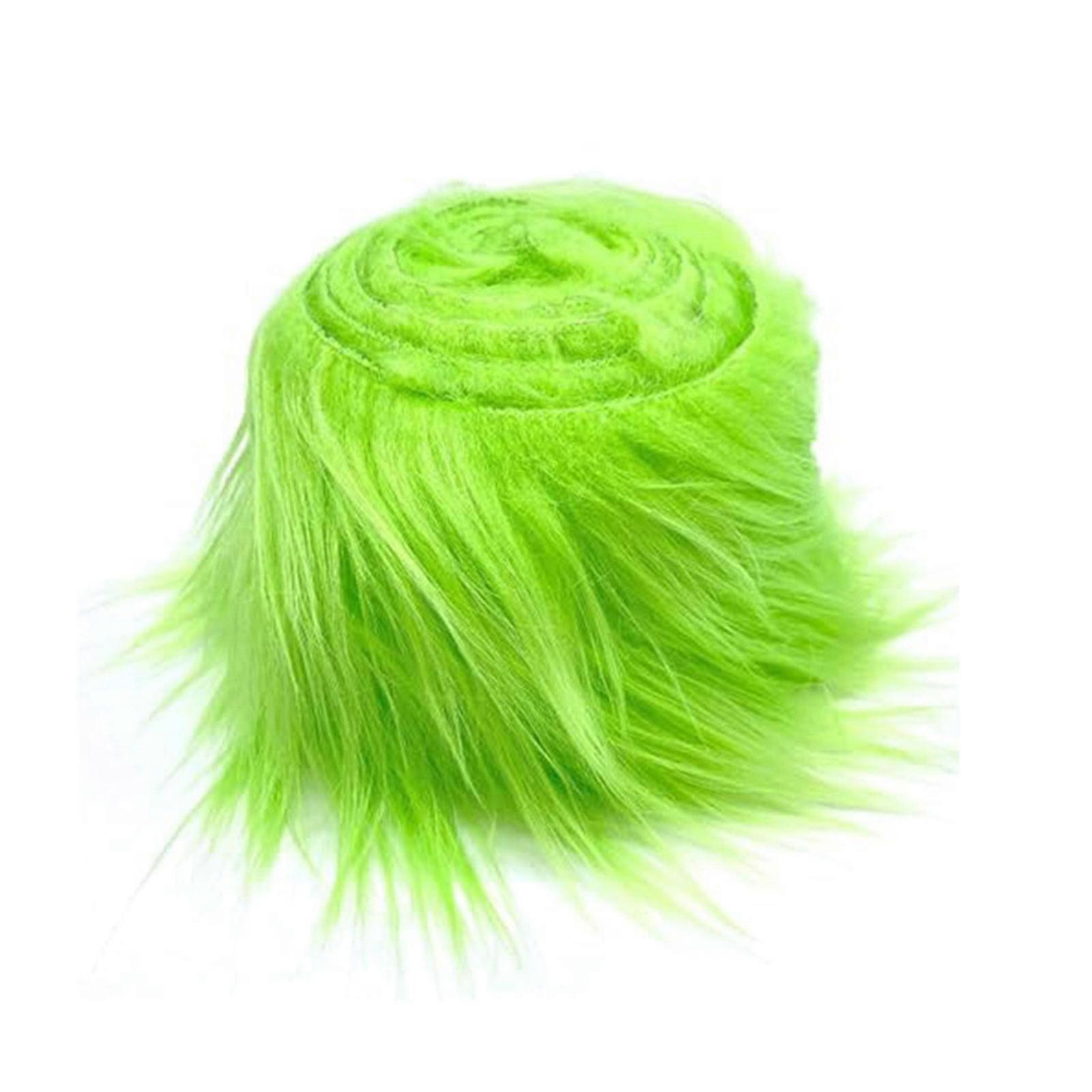 Artificial Furring Fabric Trim for Christmas Gnome Decorations, Soft Craft Furring Trim Artificial Furring Fabric  Fluorescent green